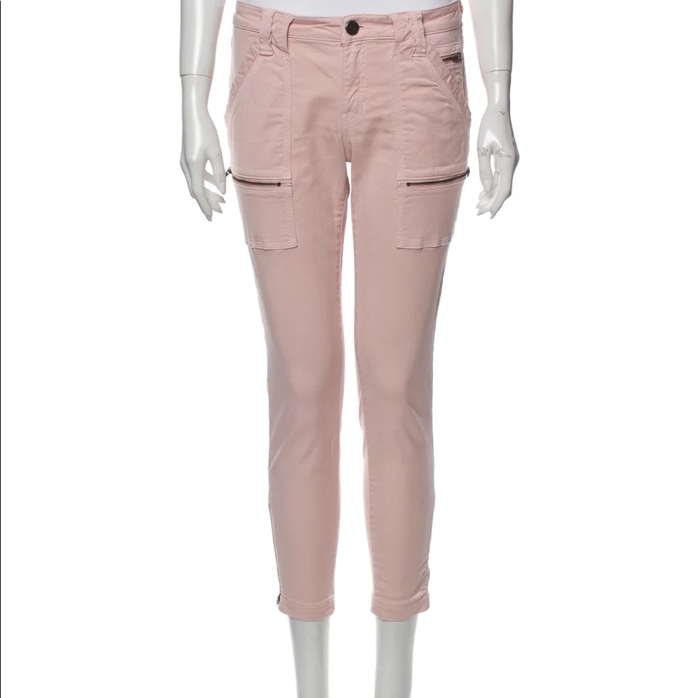 Joie Pink Midrise Skinny Leg Jeans